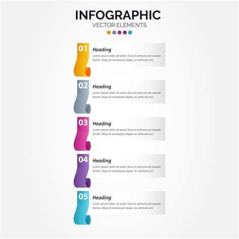 Chronologie 5 options Infographie verticale pour les présentations