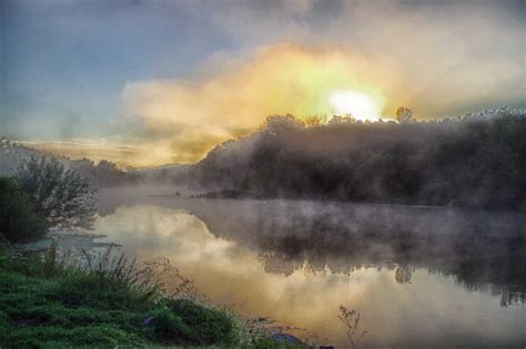 Пейзаж туманное утро (50 фото)