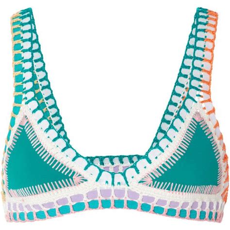 Kiini Liv Crochet Trimmed Triangle Bikini Top Liked On Polyvore