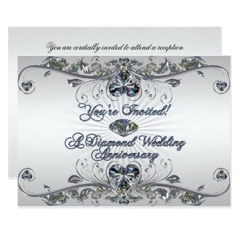 Diamond Wedding Anniversary Invitation Card | Zazzle