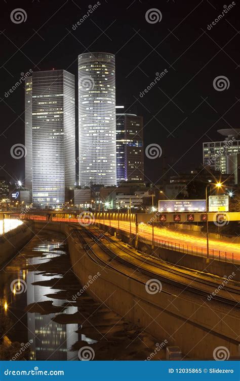 Tel Aviv Night City Stock Image Image Of Journey Equipment 12035865