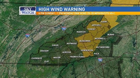 High Wind Warning For Multiple Counties Gusts Up To 60 Mph Possible