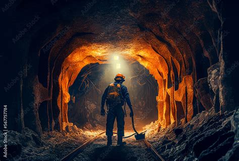 Underground Mining Coal Mining In Mine Miner In Underground Mine On