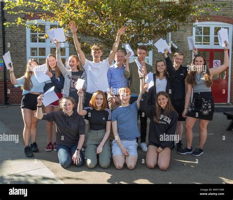 Kingston Grammar School Students Celebrate And Congratulate Each Other