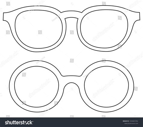 Icon Line Art Poster Glasses Spectacles Stock Illustration 1034001952