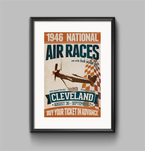 Poster National Air Races 1946 Cleveland Affiches Et