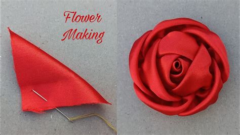 DIY How To Make An Adorable Fabric Rose Flower In Just 7 Minutes