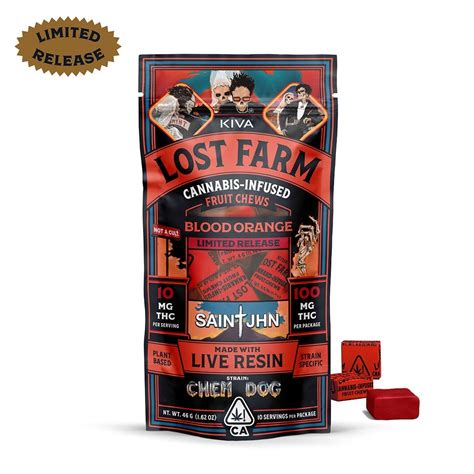 Kiva Lost Farm Fruit Chews 100mg Blood Orange Inhale Cannabis Club