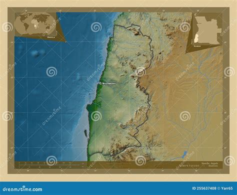 Namibe Angola Physical Labelled Points Of Cities Stock Illustration