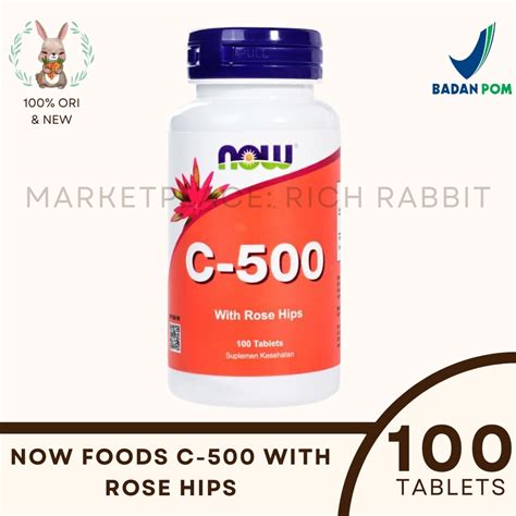 Jual Now Foods Vitamin C-500 100 Tablets Vit C500 With Rose Hips C 500 ...