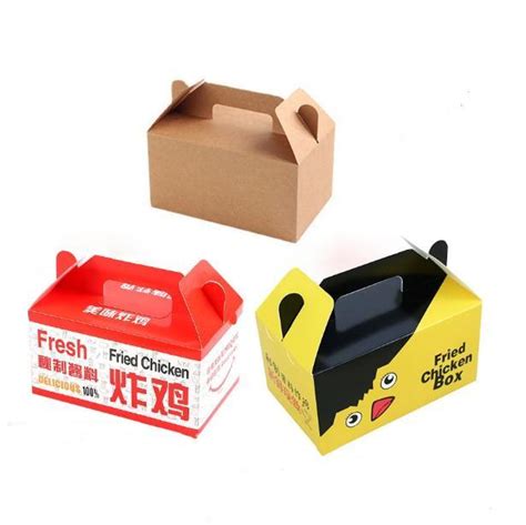 Fried Chicken Box Folding Kraft Paper Fast Food Fried Chicken Box