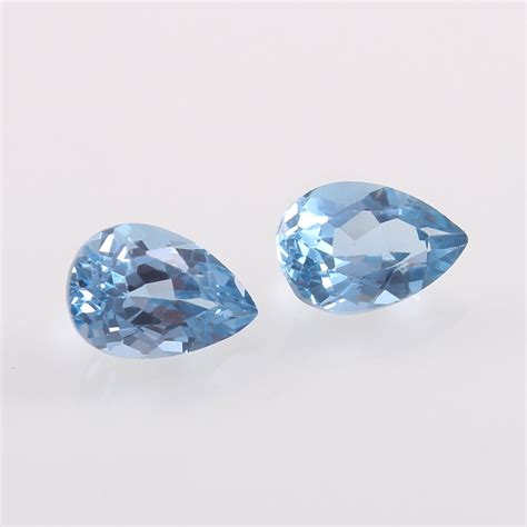 Aaa Flawless Brazilian Aquamarine Loose Pear Gemstone Cut Pair Fine