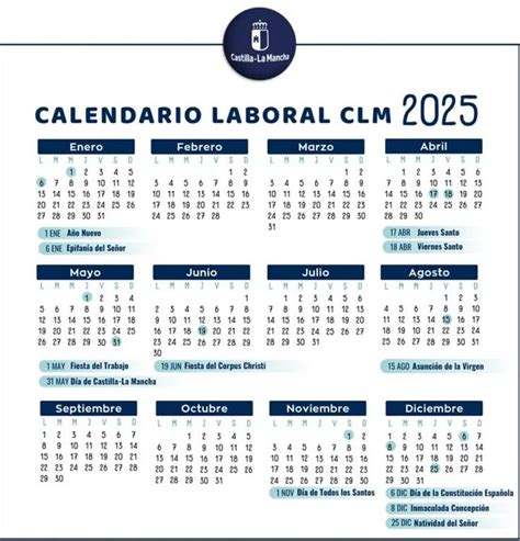 La Junta Aprueba El Calendario Laboral De Castilla La Mancha Para 2025