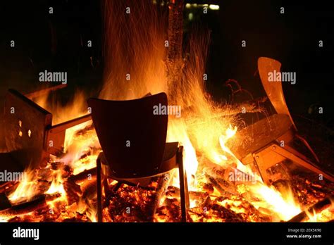 Big Fire With Chait Burning Next To It Stock Photo Alamy