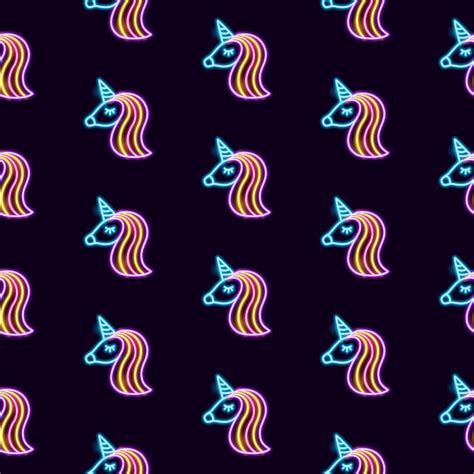 Premium Vector Unicorn Seamless Neon Pattern