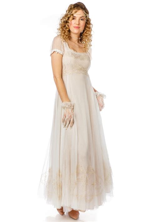 Romantic Regency Era Vintage Inspired Ivory Lace Dress By Nataya