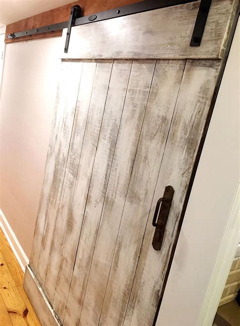 White Barn Door Vertical Plank Barn Door Shabby Chic White Custom