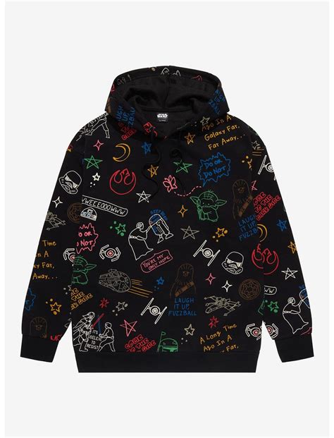 Star Wars Doodle Icons Allover Print Hoodie Boxlunch