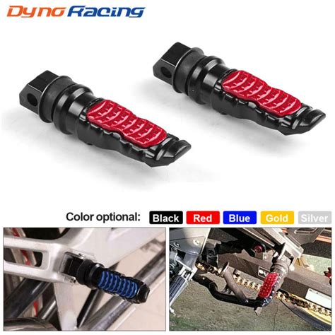 Red Universal Aluminum Motorcycle Rear Passenger Foot Pegs Pedals