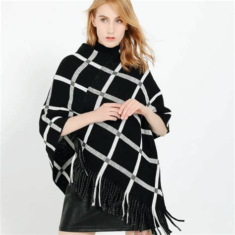 2018 Warm Winter Pullover Scarf Women Classic Plaid Cashmere Scarf