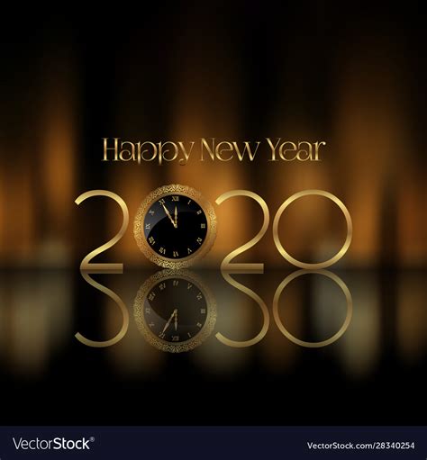 Happy New Year Background With Golden Letters Vector Image