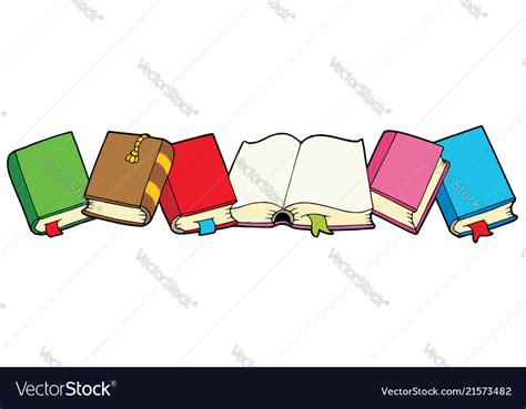 Line Of Books Royalty Free Vector Image Vectorstock