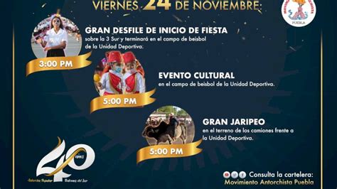 Cartelera De Actividades Del Festejo Del 40 Aniversario De Balcones Del