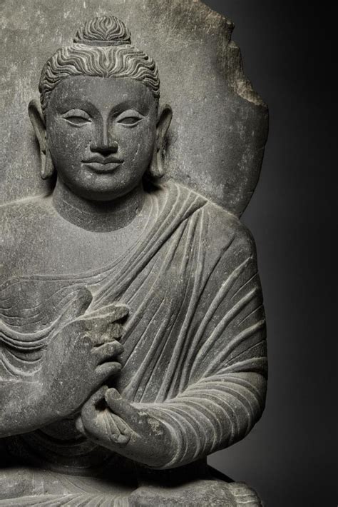 A Gray Schist Figure Of Shakyamuni Buddha Ancient Region Of Gandhara