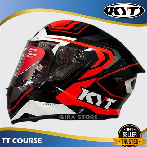 Jual Helm Full Face Fullface Kyt Tt Course Overtech Black Orange Sni