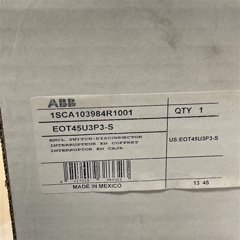 Abb Eot45u3p3 S Enclosed Disconnect Switch