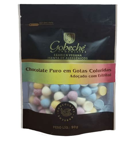 Chocolate Puro Colorido Gobeche Em Gotas Ado Ado Eritritol G