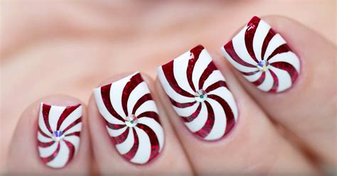 Candy Cane Nails Tutorial Popsugar Beauty