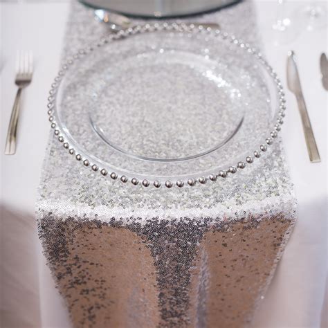 Silver Sequin Table Runner Beyond Expectations Weddings And Events