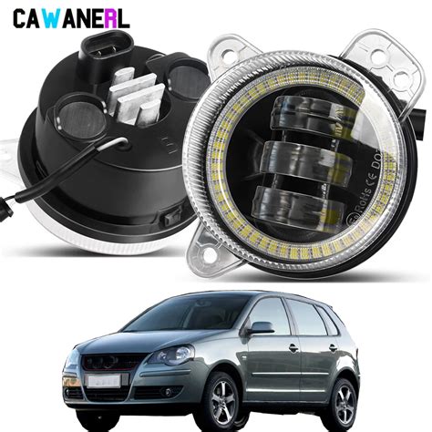 Carro LED Angel Eye Fog Light Daytime Running Lamp DRL Para Volkswagen