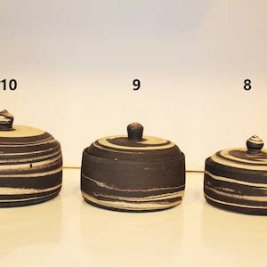 Handmade Black White Ceramic Canister Sets For Kitchen Storage