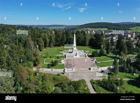 Aerial view of the Soviet Army Memorial in Svidnik, Slovakia Stock ...