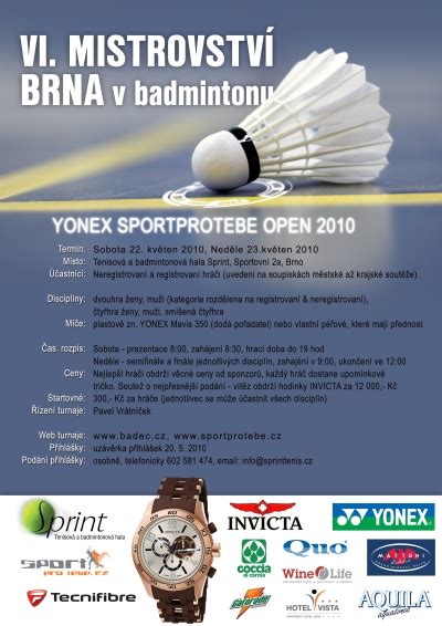 Oficiální plakát VI Mistrovství BrnaYonex Sportprotebe Open 2010