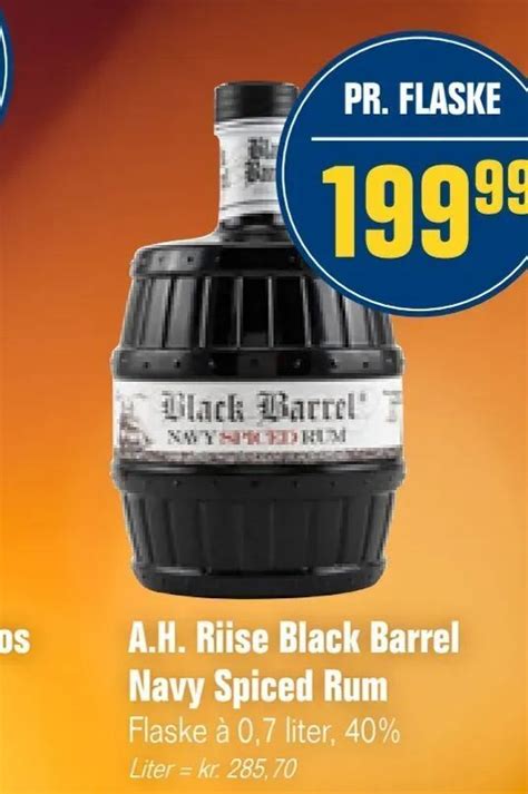 A H Riise Black Barrel Navy Spiced Rum Tilbud Hos Otto Duborg