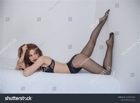 Seductive Brunette Woman Fashion Pose Wearing Stock Photo Shutterstock