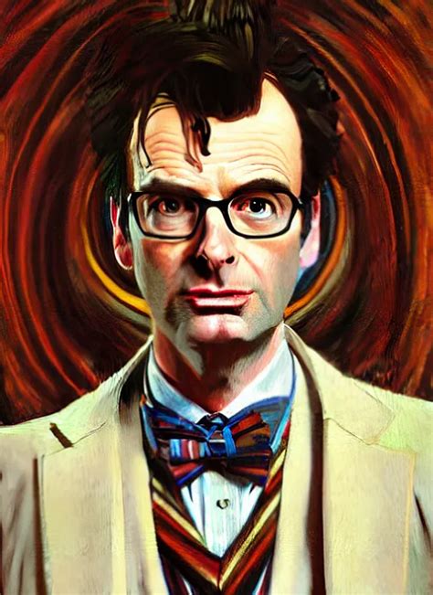 Oil Portrait Of The Tenth Doctor From Doctor Who Stable Diffusion