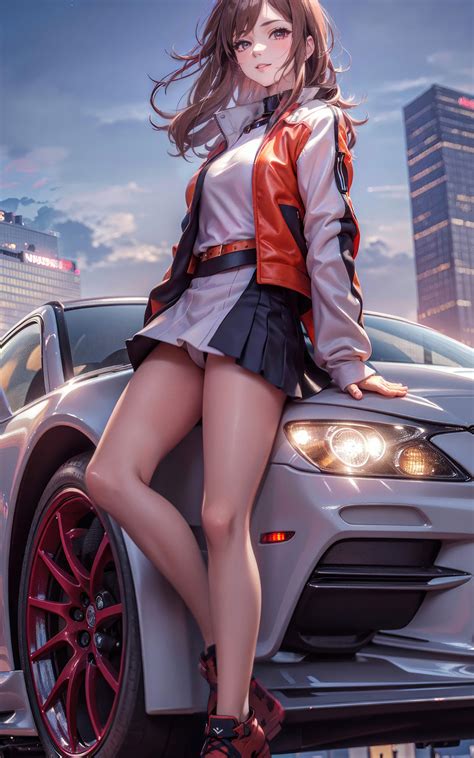 800x1280 Anime Girl With Cars 5k Nexus 7,Samsung Galaxy Tab 10,Note ...