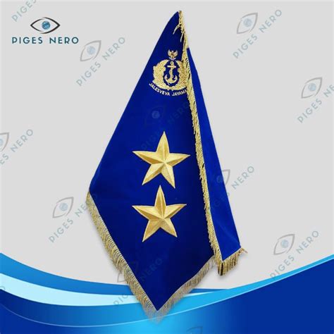 Bendera Pataka Rapati Bintang Diagonal Logo Tni Al Bordir Biru