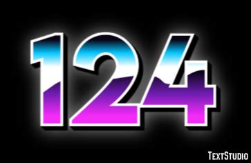 124 Text Effect and Logo Design Number