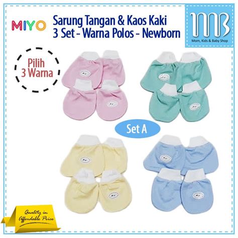 Jual Sarung Tangan Kaos Kaki Bayi In Miyo Warna Polos Kaos Tangan