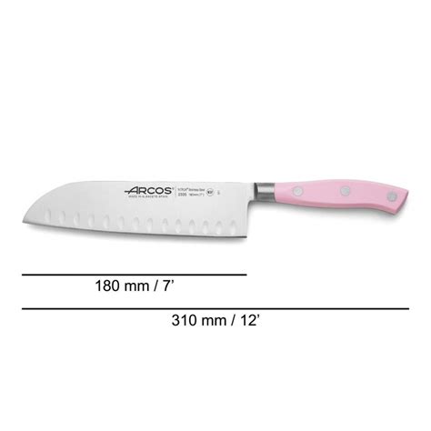 Cuchillo Santoku Rosa Alveolos 180 Mm Serie RIVIERA ROSE ARCOS