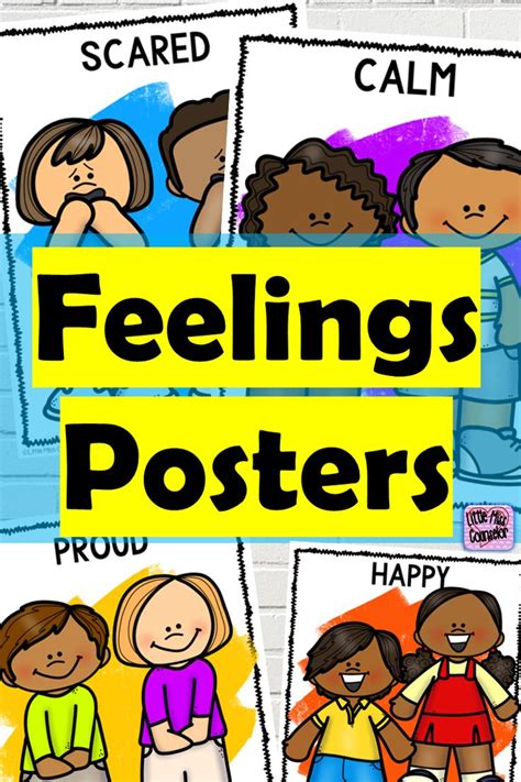 My Feelings Posters Set Of 12 Emotions Elementary School Counseling