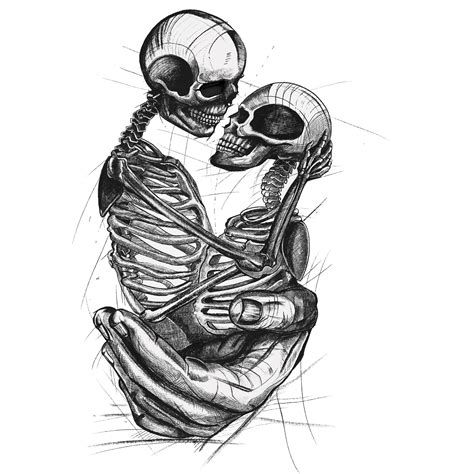 Skeleton Embrace Sketch Rsketch