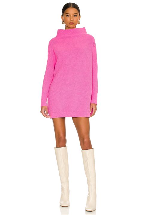 Free People Ottoman Slouchy Tunic Sweater Dress In Electric Pink Revolve