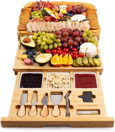 Maxboro Extra Large Charcuterie Board Set For Mom From Daughter Son