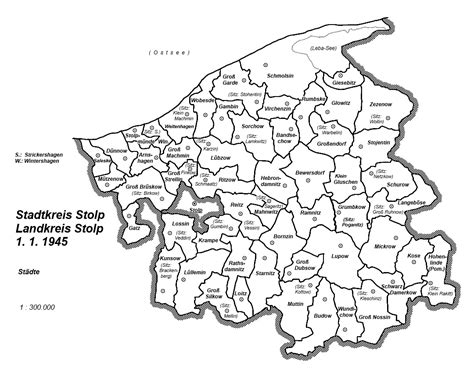 Karten Stadtkreis Landkreis Stolp 1 1 1945 Städte und Amtsbezirke